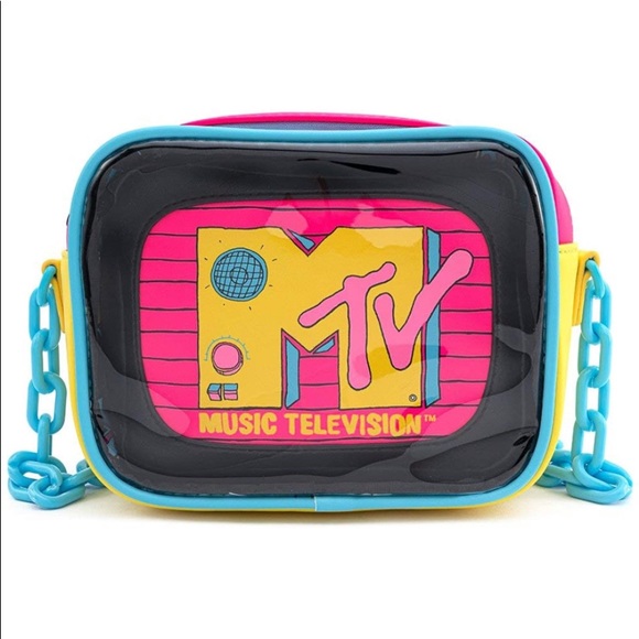 LOUNGEFLY MTV 2 Piece clear crossbody with pouch - Picture 5 of 8